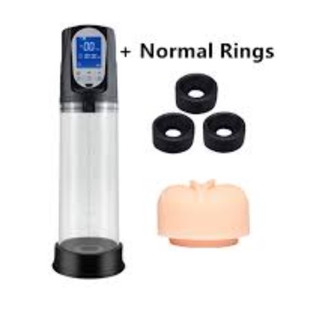 1 In 2 Grade Pussy Cap With LCD Display Penis Growth Enlarge Pump For Men