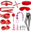 15 Pieces Combo Pack BDSM Bondage Set Red