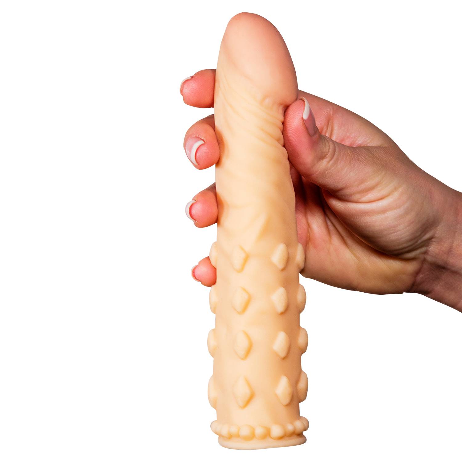 2 Extra Inches Textured Penis Extender Sleeve / Hollow Sleeve