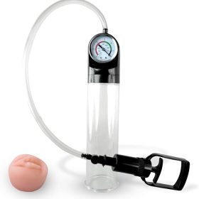 2 In 1 Pussy Sleeve With Powerful Vacuum Pressure Gauge Penis Enlarge Pump