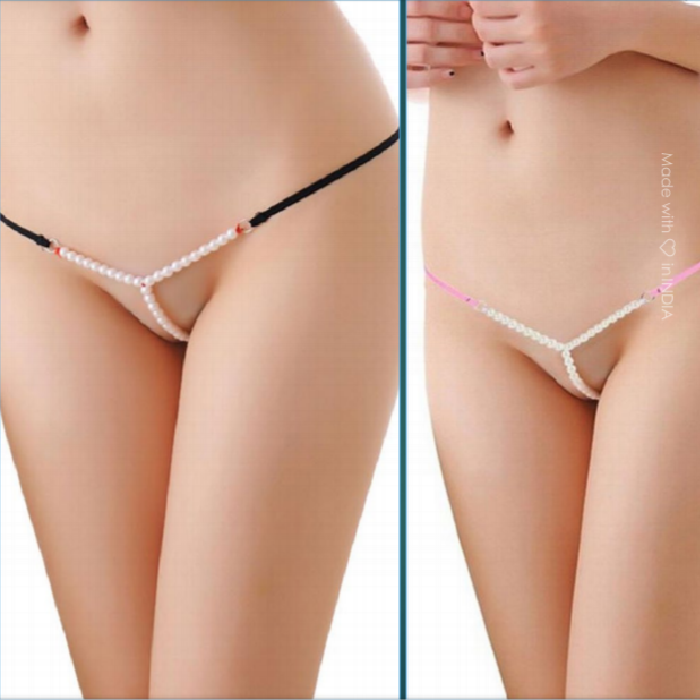 3 Side Pearl G-String Panty-Pink