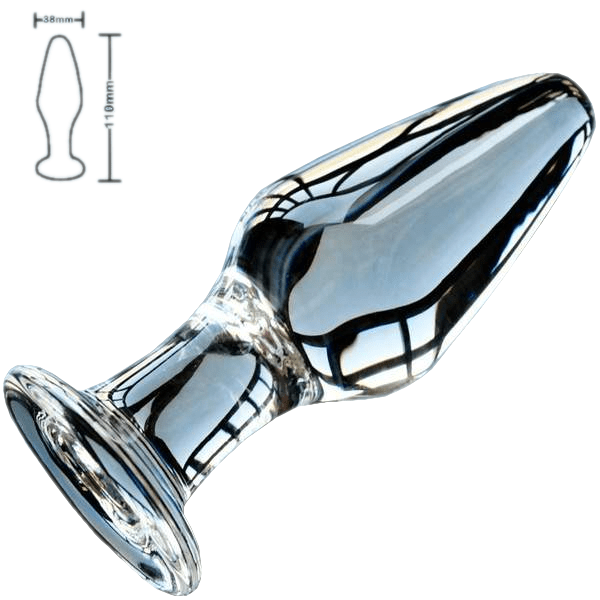 4 Inches Semi-Pointed Crystal Glass Butt Plug For Unisex