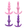 4 Pieces Combo Anal Butt Plug Pink and Blue