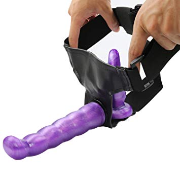 A Purple Penis Strap On Penis Double Dongs StrapOn for Couples