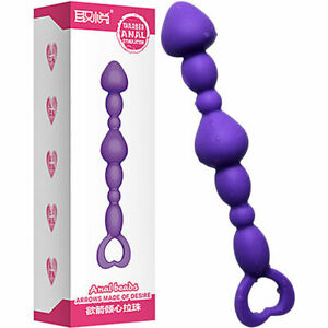 A Soft Silicone Anal Beads Butt Plug For Women