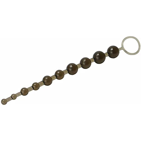 Black 12″ Soft Long Anal Beads With Pull Ring Ball G Spot Massager Beads