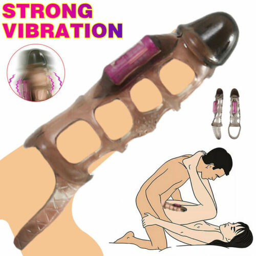 Black Penis Sleeve Extender Cock Ring Vibrator