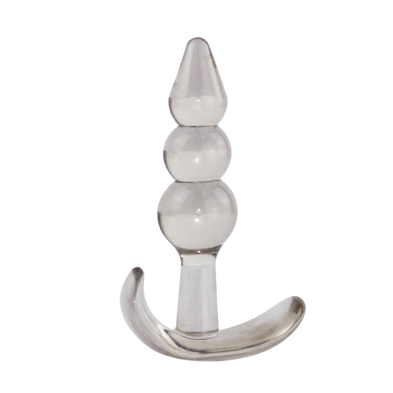 Crystal Clear 3 Beads Female Male Gay Sex Butt Anal G Spot Massager Butt Plug