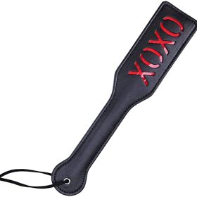 Faux Leather XOXO Spanking Paddle - Black