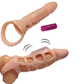 Flesh Stretchy Vibrating Penis Extension Sleeve