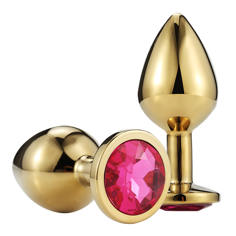 Golden Butt Plug Anal Sex toys with Jewel Golden Large Size