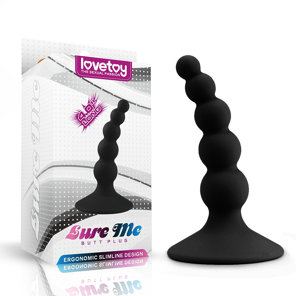 Lovetoy 4inch Erotic Anal Sex Toys For Beginner Silicone Anal Beads Small Butt Plugs With Sucker