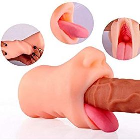 Male Oral Masturbator for Men Deep Throat Silicone Realistic Mouth Pocket Pussy