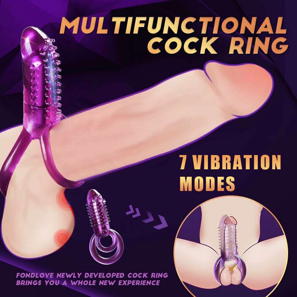 multi Functional Penis Vibrating Ring Purple