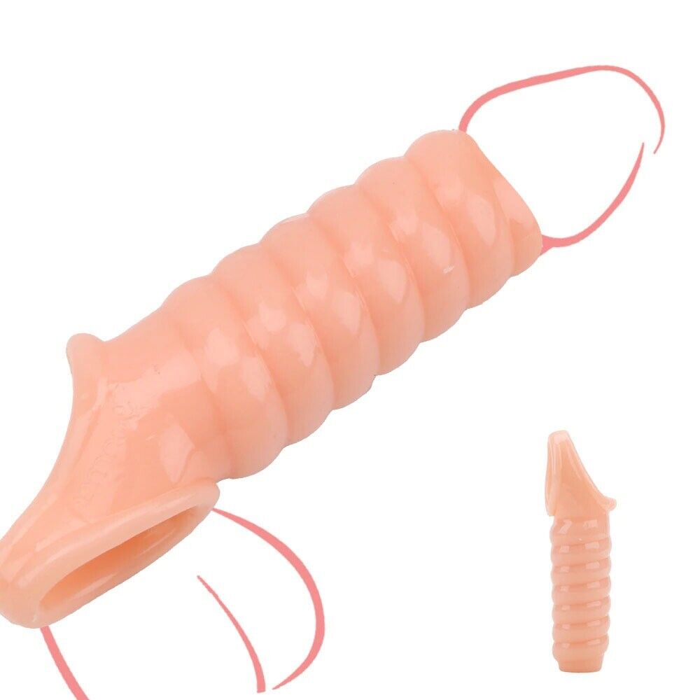 Open Head Real Skin Penis Extender Sleeve