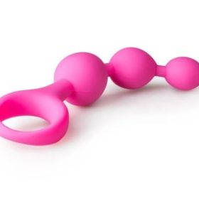 Pink 3 Beaded Anal Butt Plug For Women & Men