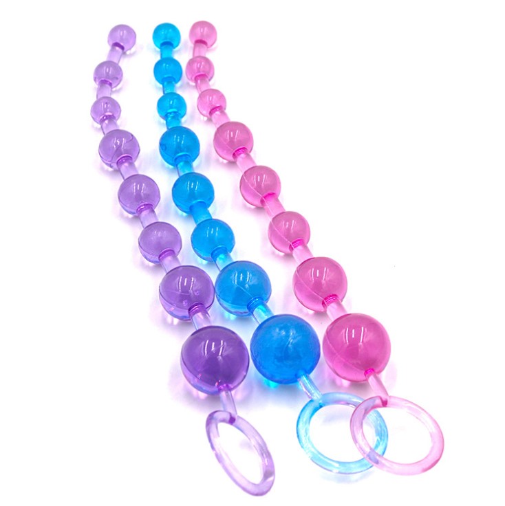 Pink Blue Purple Combo Anal Beads /1 set