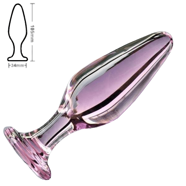 Pink Glass Crystal Anal Butt plug For Men and Women