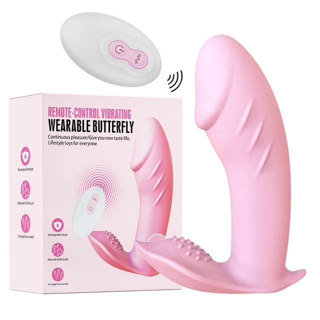 Pink Remote Control Wireless Thrusting Dildo Vibrators Panties for Women