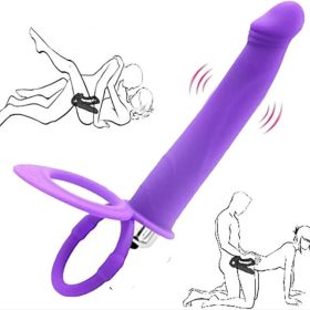 Purple Dildo Vibration With Ring Double Penetration Strapon Anal Dildo India