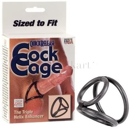 Quick Release Cock Cage The Triple Helix Enhancer Cock Ring Delayed Ejaculation