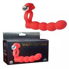 Red Trinity Fun -Lover's Beads Cock Ring Anal Beads Double Penetration Vibrator For Men