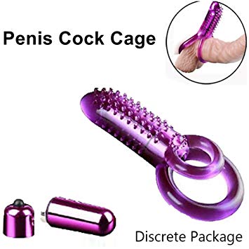 Silicone Flexible Vibrator Penis Ring Clit Stimulator Double Ring Delay Ejaculation Male Cock Ring