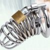 Silver Male Chastity Lock Stainless Steel CB Metal Penis Restraint Steel Cage