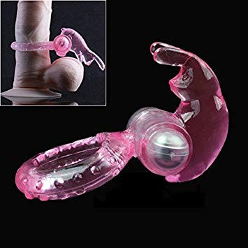 Vibrating Pink Rabbit Cock Ring (Clitoris Tickler)